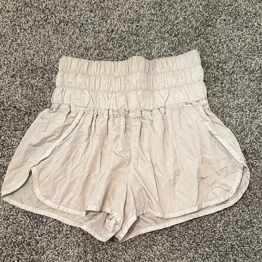 Women's Cream High-Waisted Shorts